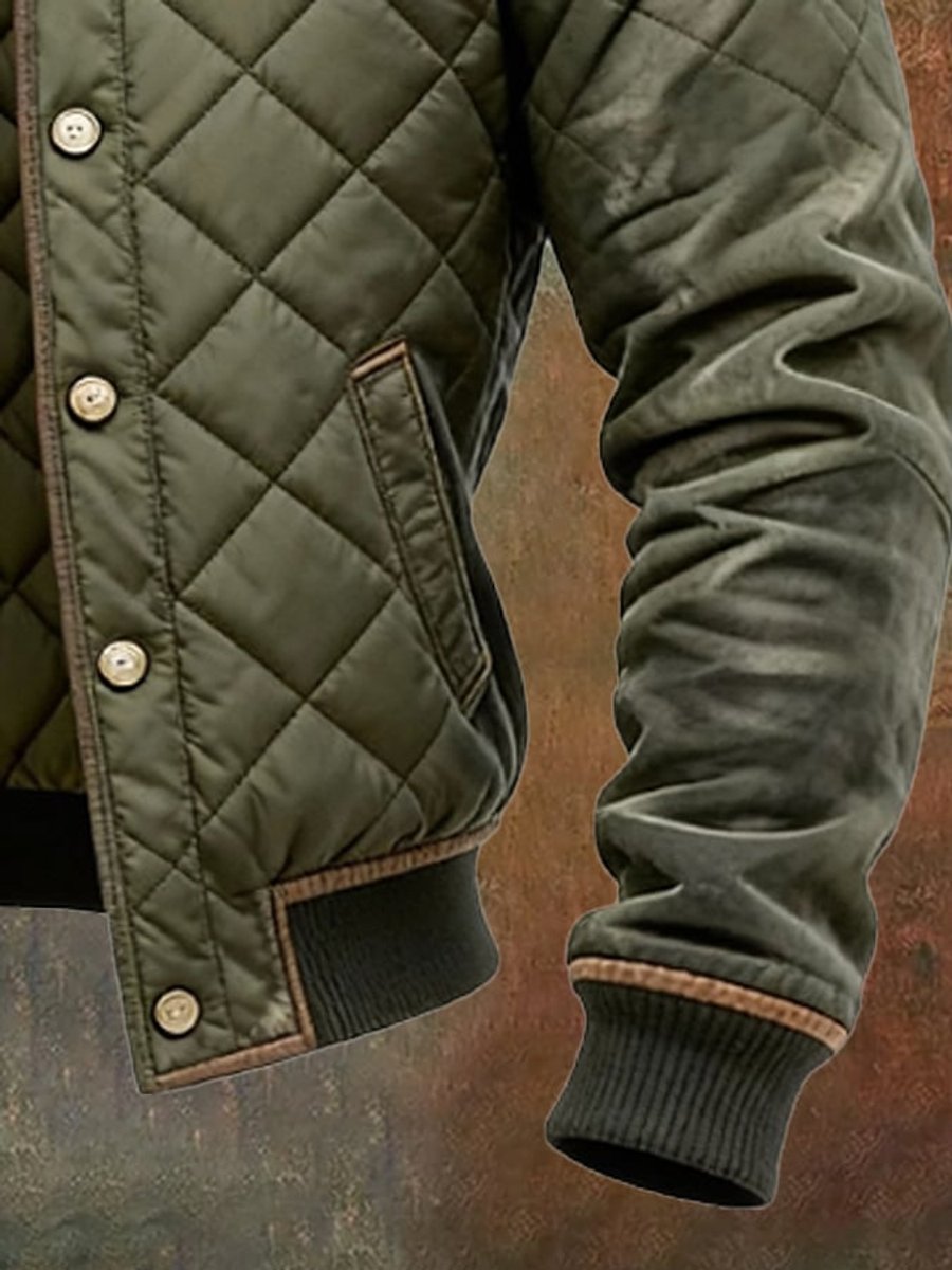 Sebastian Men's Quilted Padded Bomber Jacket Crease-Free Winter Jacket