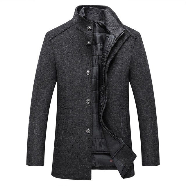 Men's High-Collar Quilted Winter Coat – Tailored Outerwear for Business and Smart Casual Wear