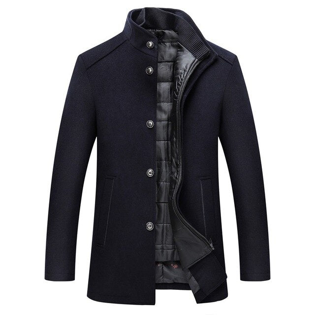 Men's High-Collar Quilted Winter Coat – Tailored Outerwear for Business and Smart Casual Wear
