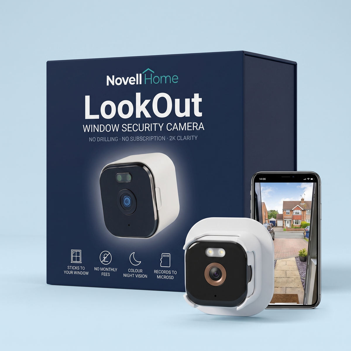 Indoor Window Security Camera — See Your Doorstep, No Subscription, No Drilling