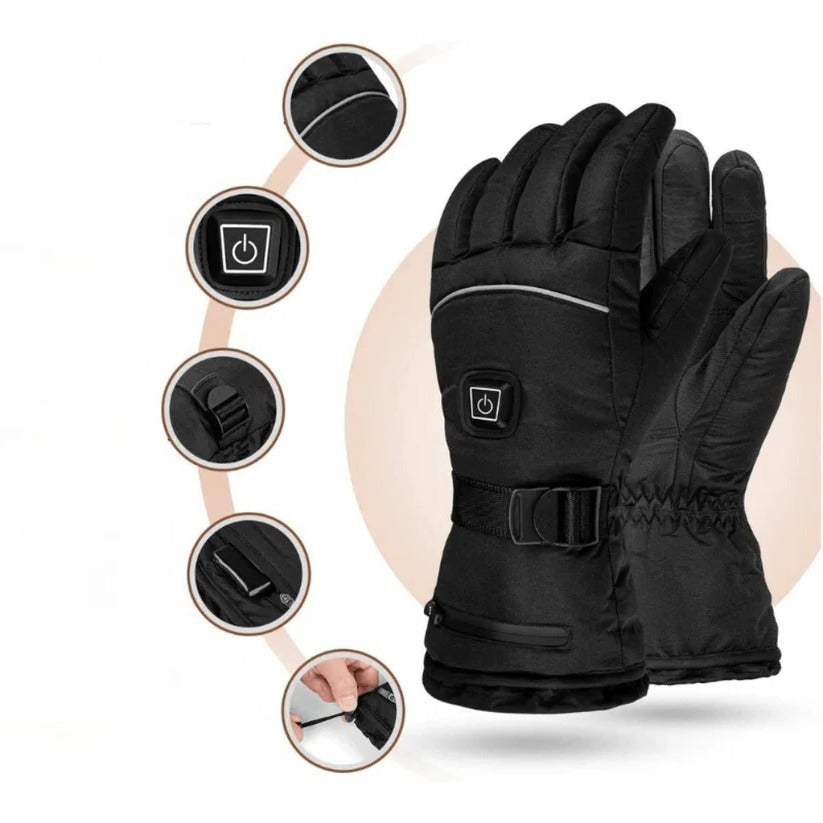 Touchscreen Heated Gloves with Three Heat Modes and Wind-Resistant Shell
