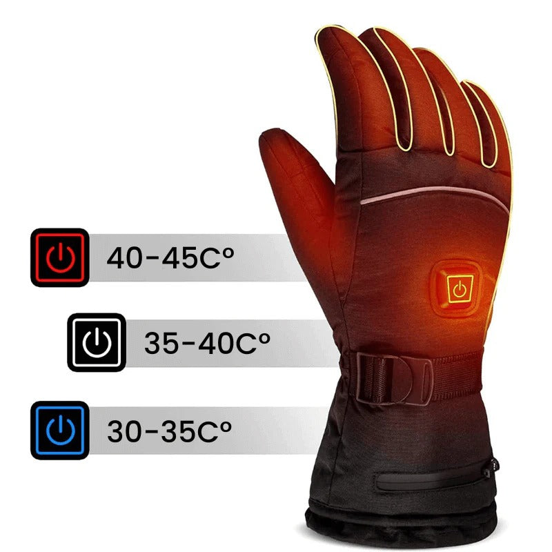 Touchscreen Heated Gloves with Three Heat Modes and Wind-Resistant Shell