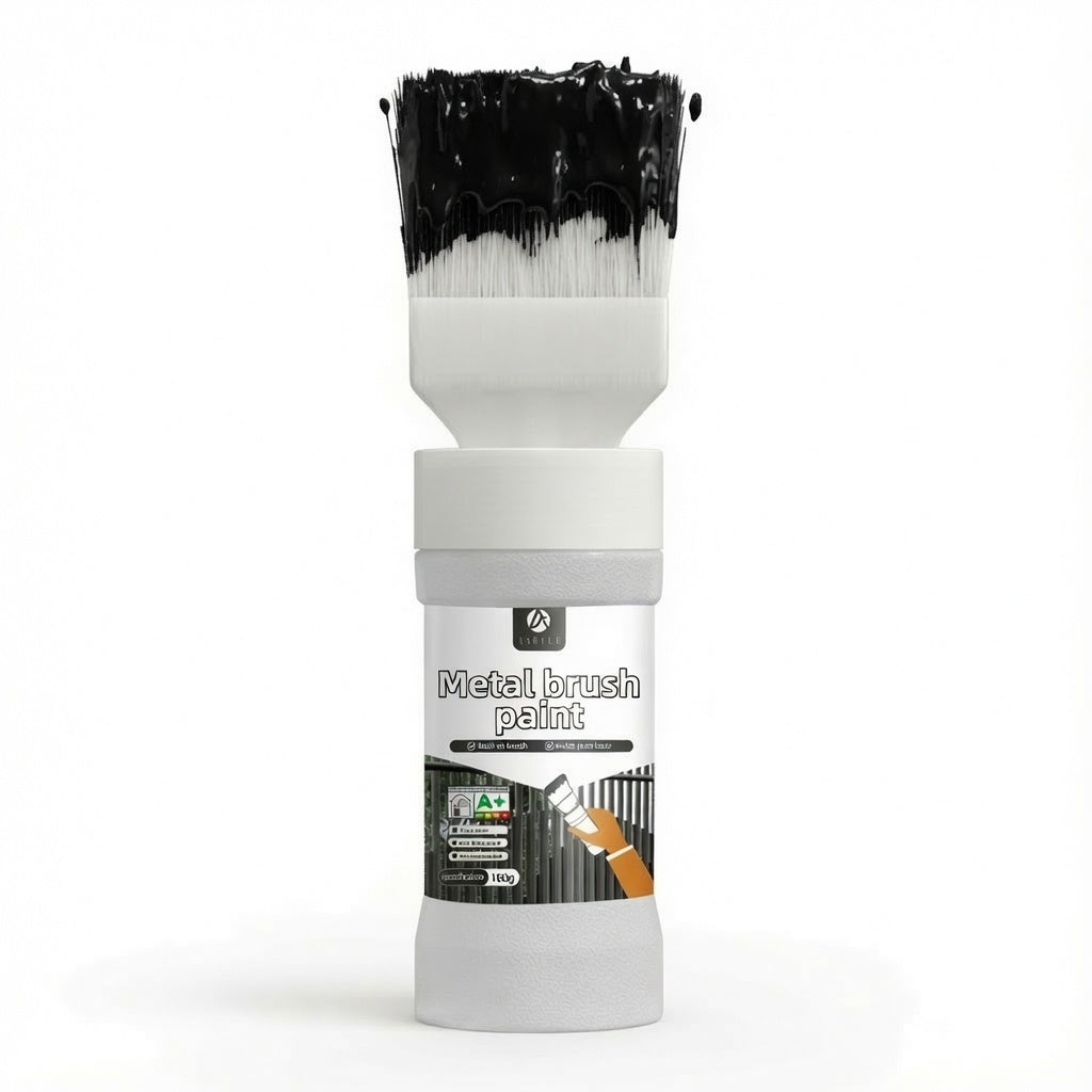 Water-Based Metallic Silver Paint with Built-in Brush