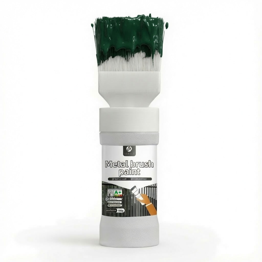 Water-Based Metallic Silver Paint with Built-in Brush