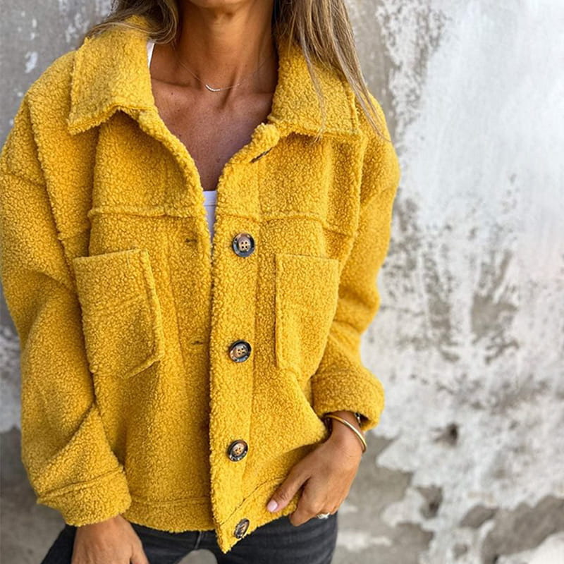 Soft Faux Fur Button Jacket