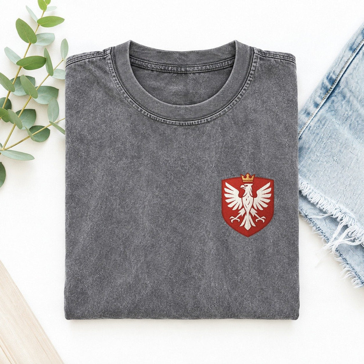 Poland White Eagle Left Chest Vintage T-shirt