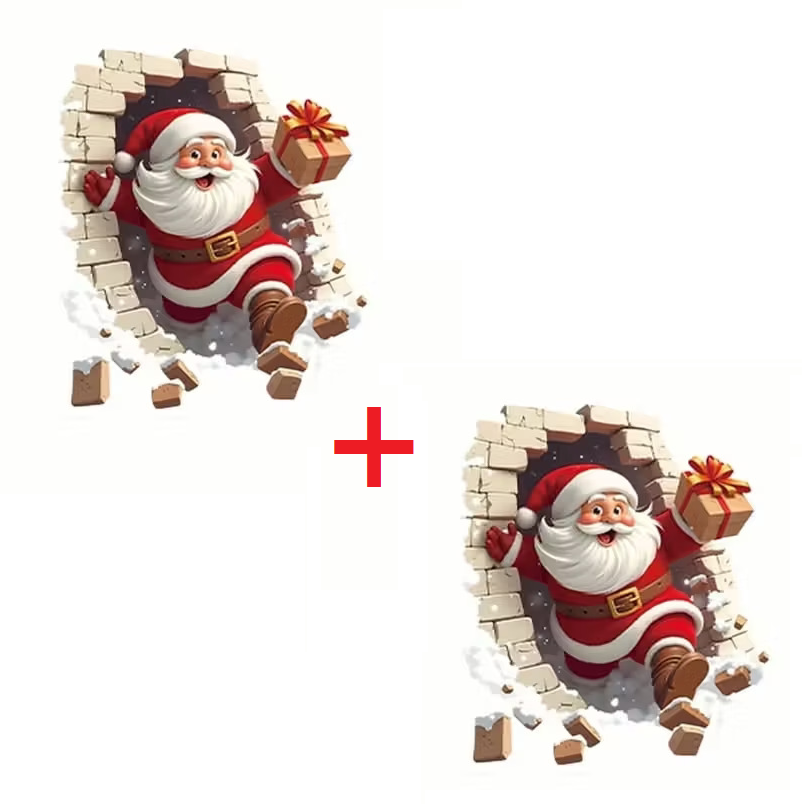 3D Santa Claus Sticker for the Holidays Wall Decoration