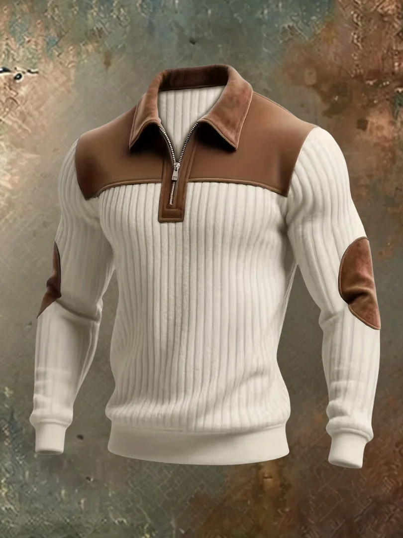 Premium Men's Ribbed Knit Pullover