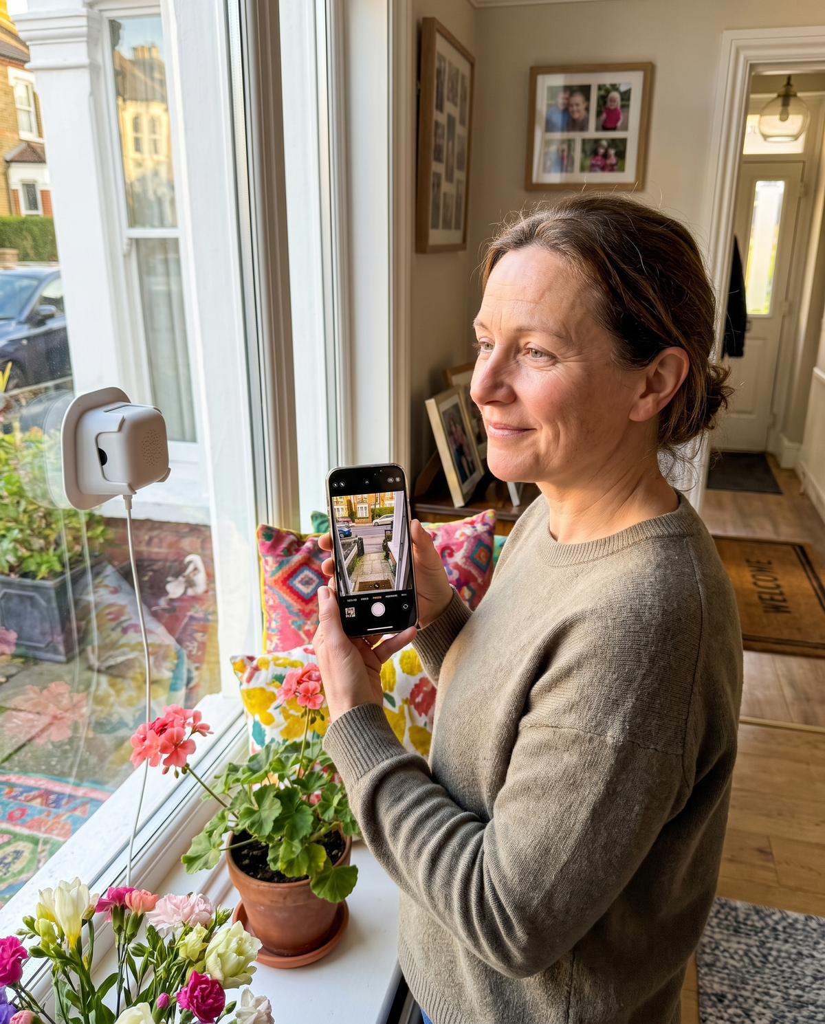 Indoor Window Security Camera — See Your Doorstep, No Subscription, No Drilling