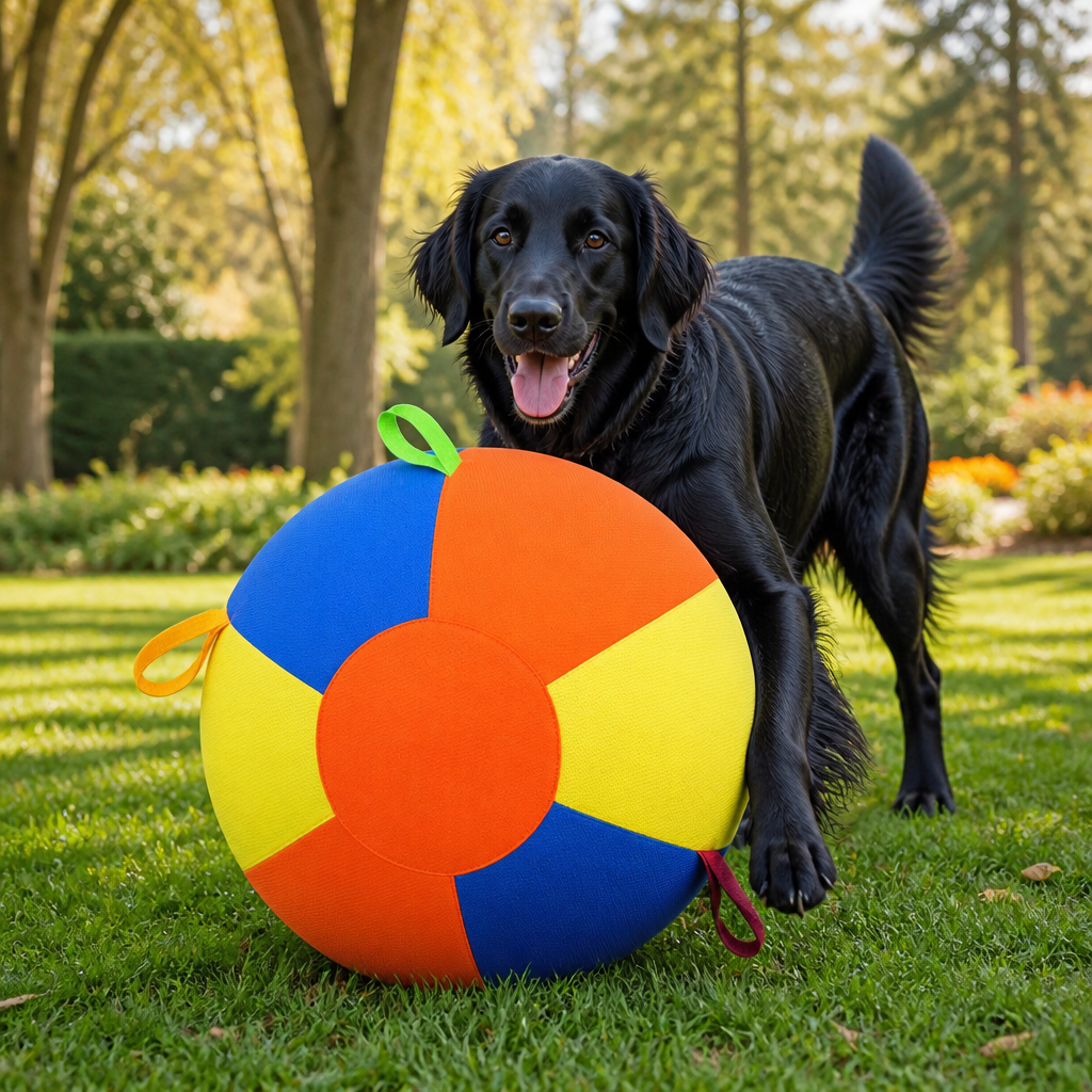 Interactive Colorful Herding Ball with Handles for Dogs – Durable Outdoor Training Toy