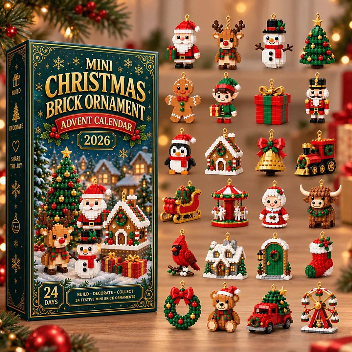 Christmas Advent Calendar - 24 Mini Christmas Figures from Building Blocks