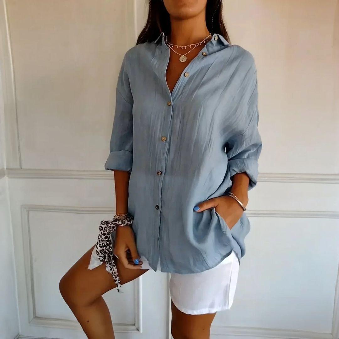Kit 3 Ibiza Shirts in Cotton Linen – Semi-Pleated Design