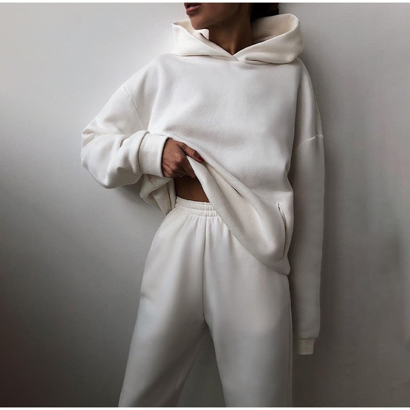 Sweat Set with Oversized Hoodie and Elastic Waist Trousers