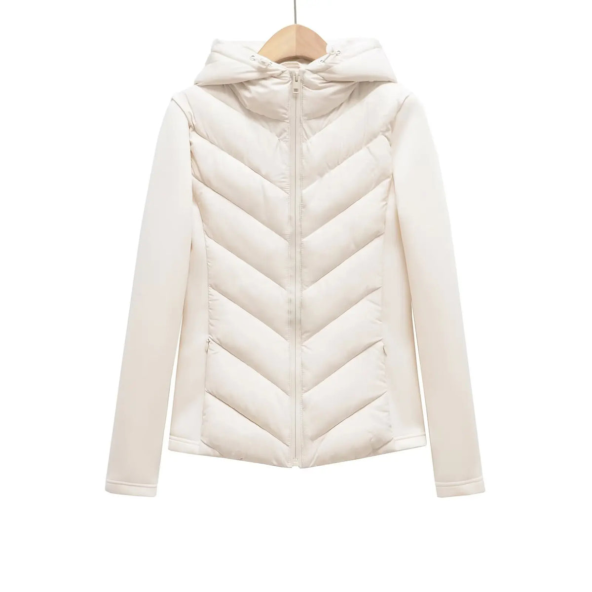 Lightweight Quilted Women's Winter Jacket with Hood and Hidden Pockets