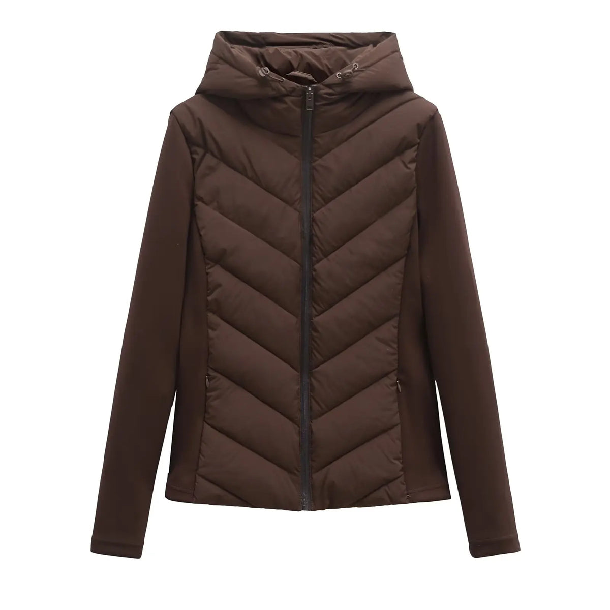 Lightweight Quilted Women's Winter Jacket with Hood and Hidden Pockets