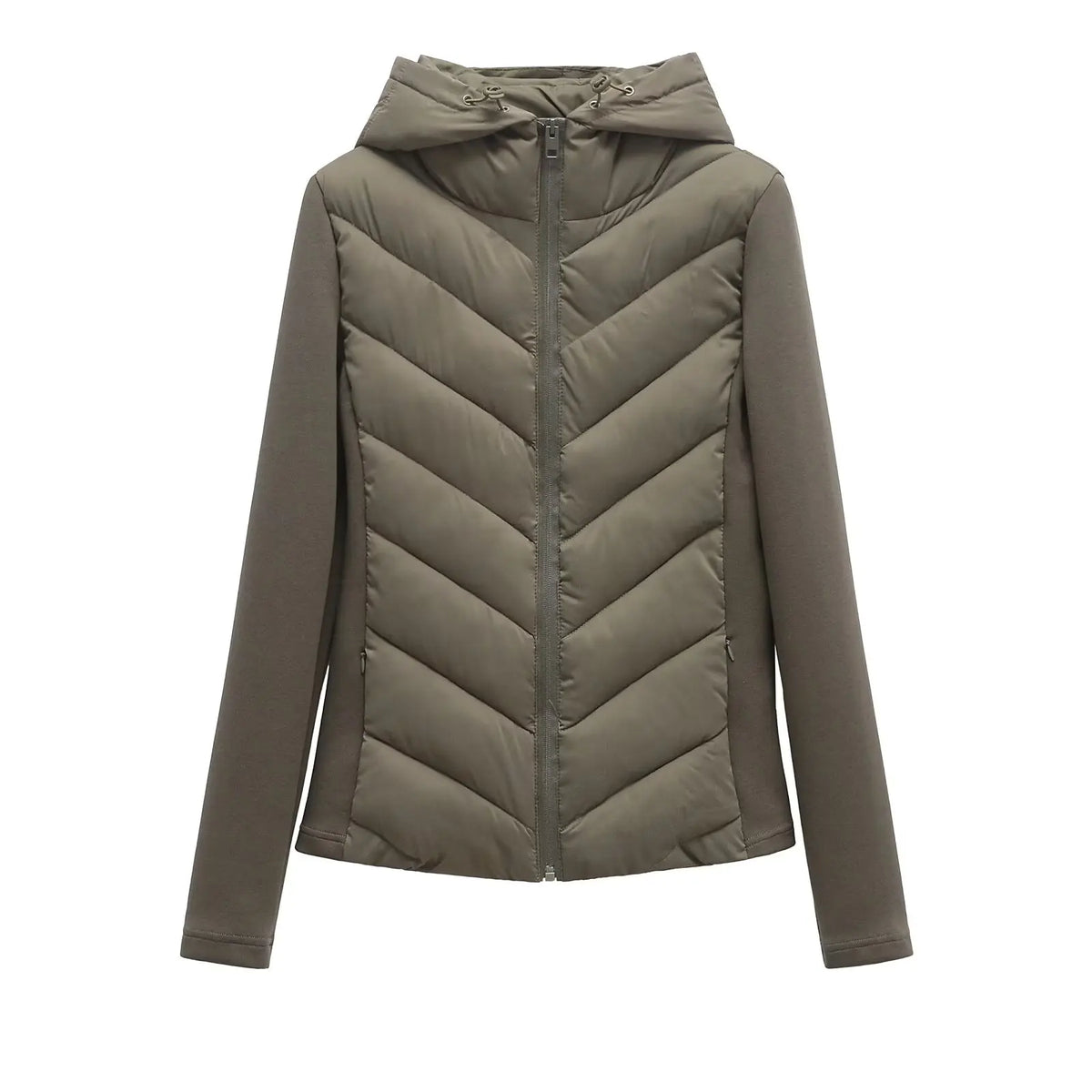 Lightweight Quilted Women's Winter Jacket with Hood and Hidden Pockets