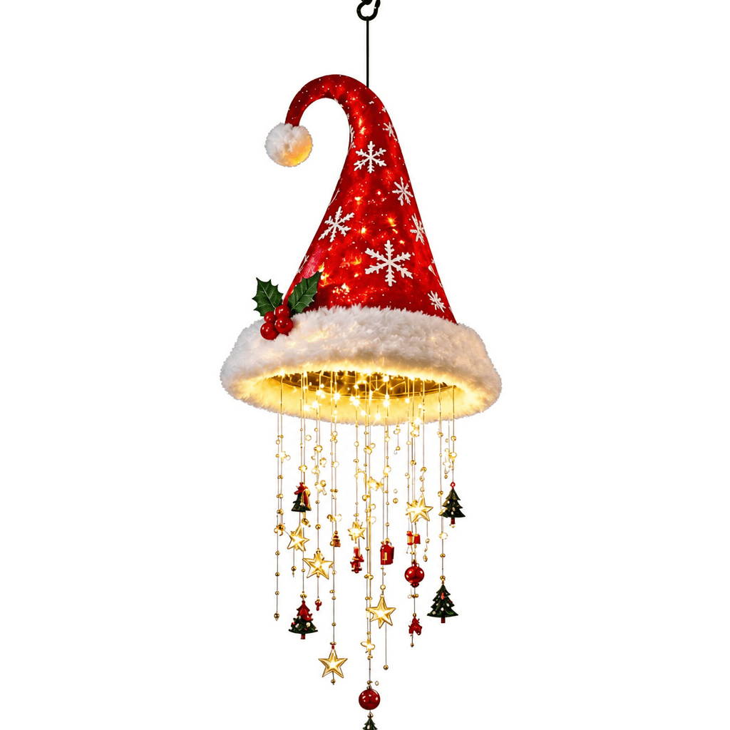 Christmas Hat Hanging Lamp with Light Strands