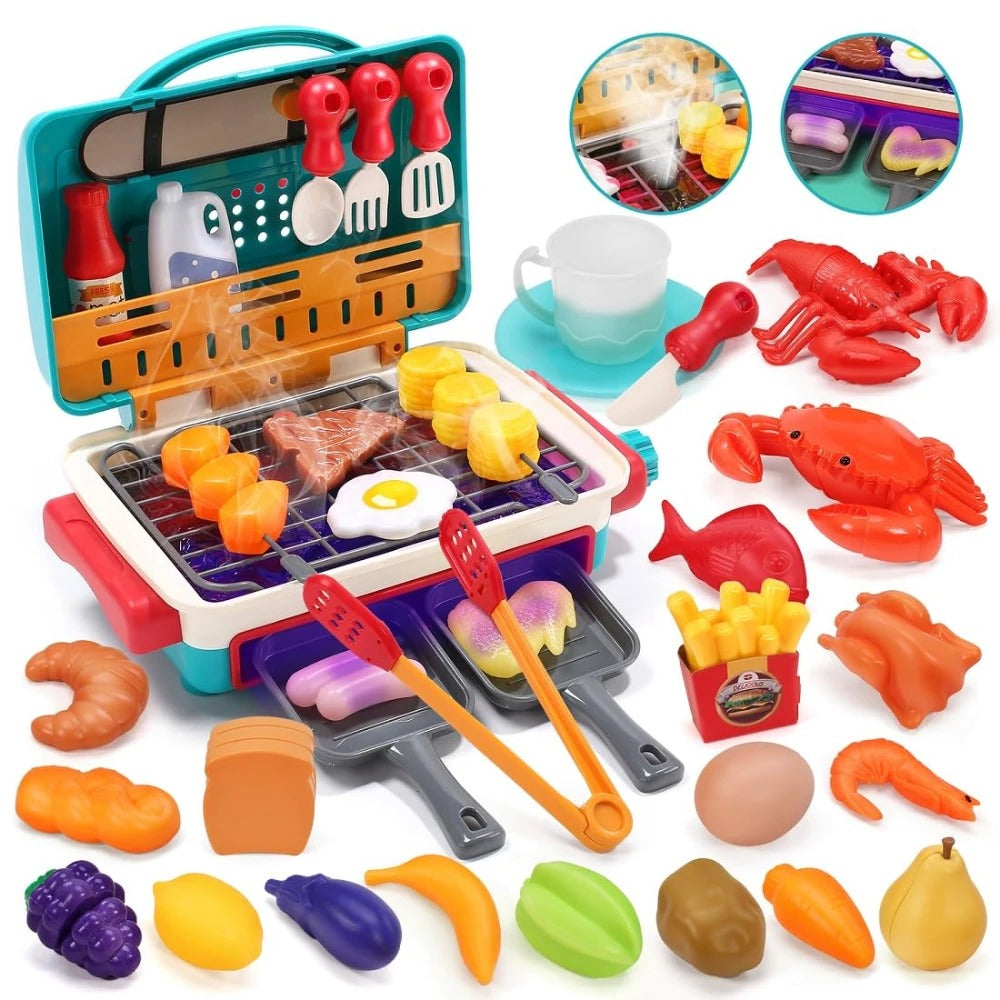 My First BBQ Grill – Children's Kitchen with Smoke Effect and Colour-Changing Food