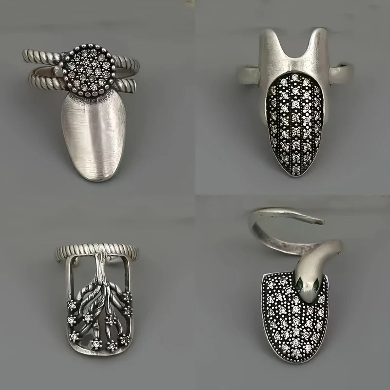Adjustable Claw Rings – 4 pcs