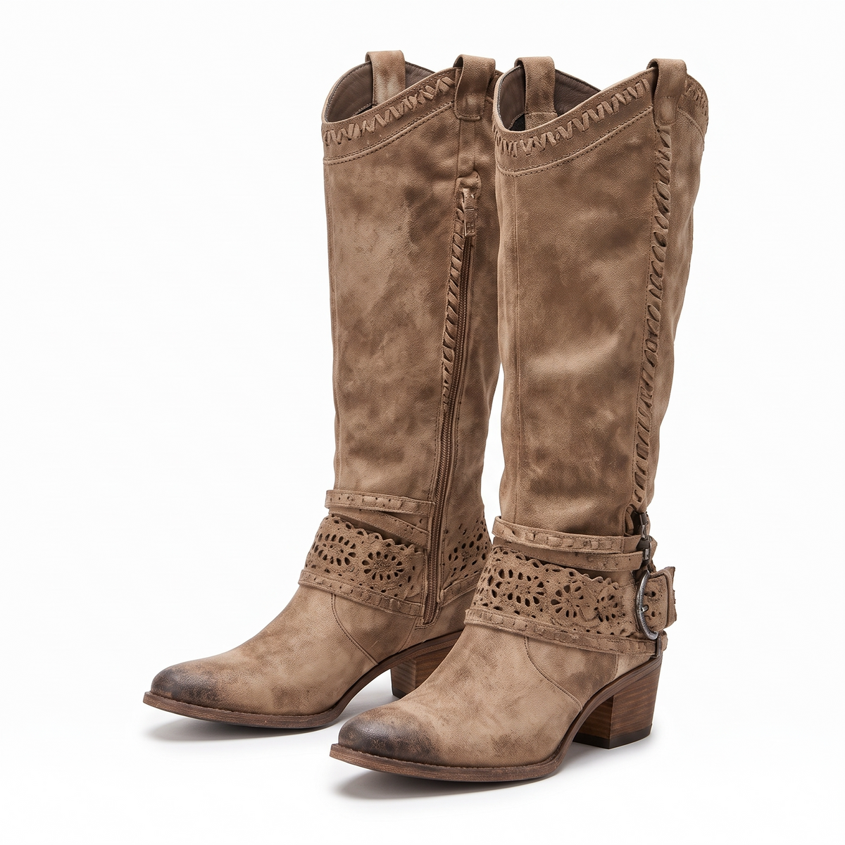 Sophie Western Boots with Strap Detail