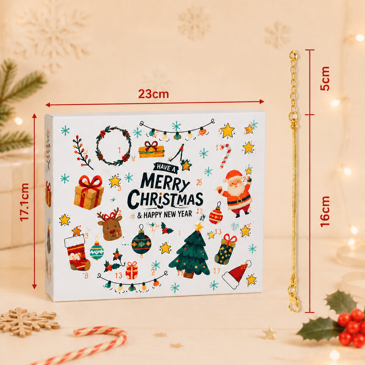 24-Day Christmas Bracelet Advent Calendar - DIY Jewelry-Making Kit for Girls