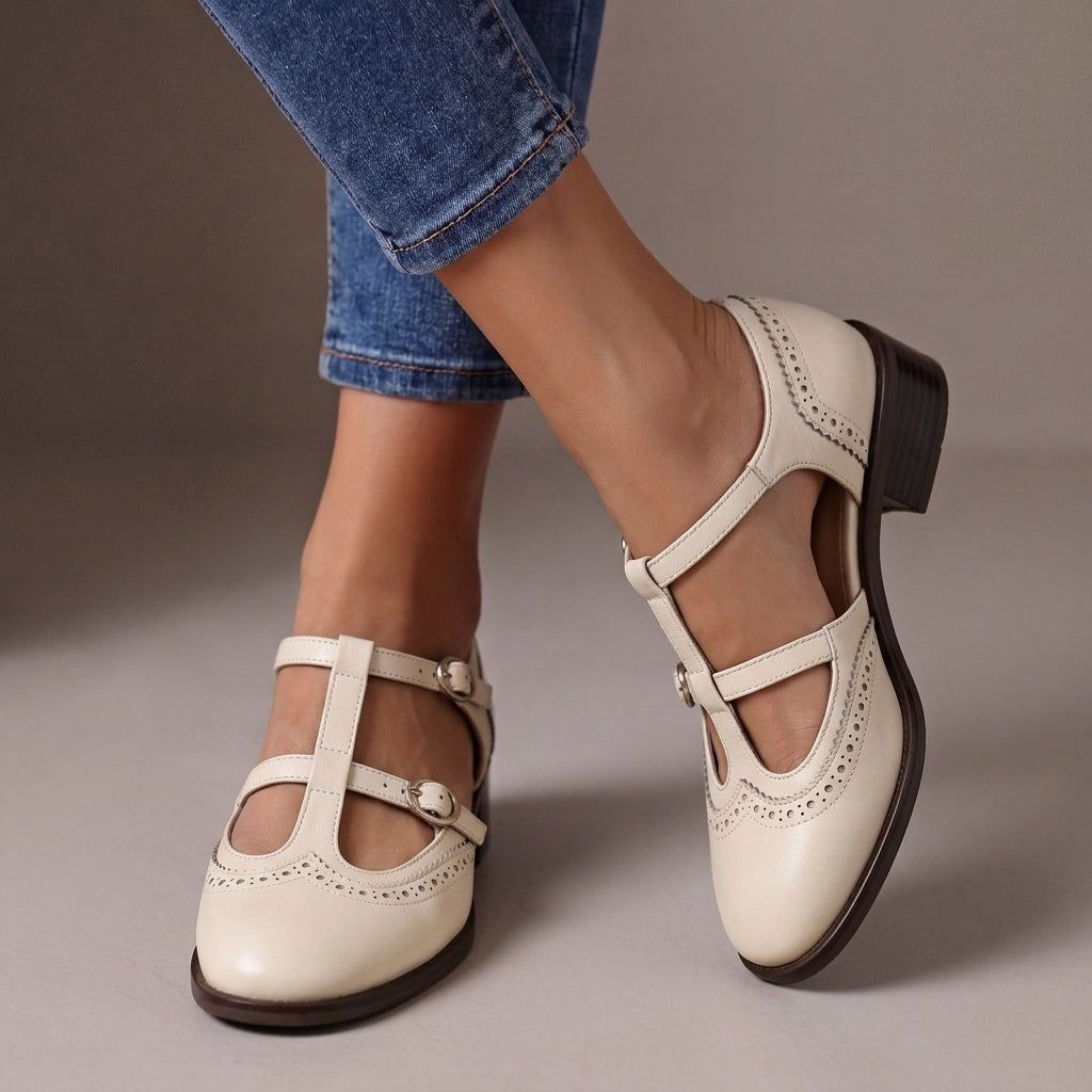 Lucinda Leather Brogue Mary Janes