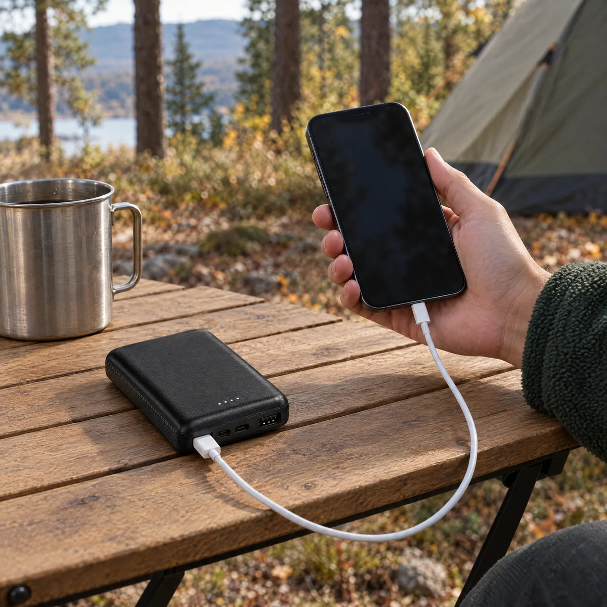 Powerbank 10,000 mAh (5 V/2.1 A) – For Mobile Phone, Camping & Emergency