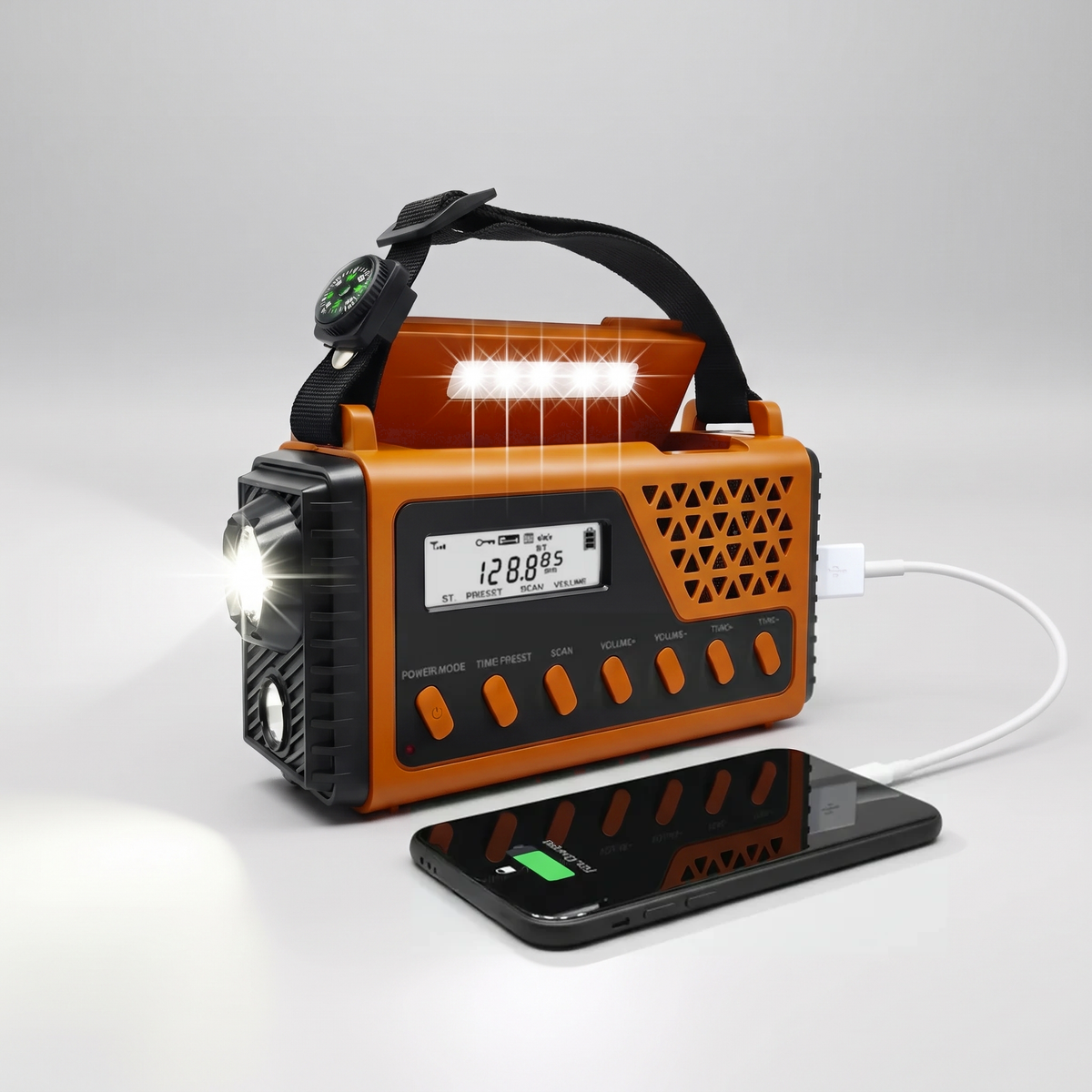 Emergency Radio - Hand Crank & Solar Powered - Powerful 8,000mAh Power Bank
