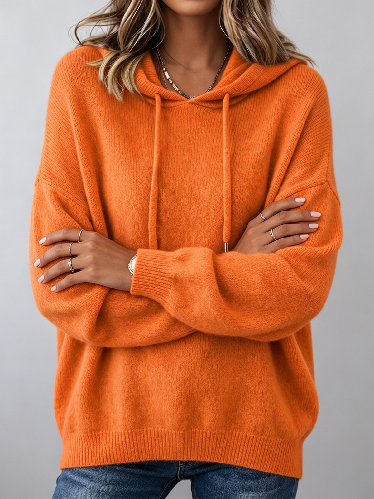 Nancy Cozy Relaxed Knit Hoodie