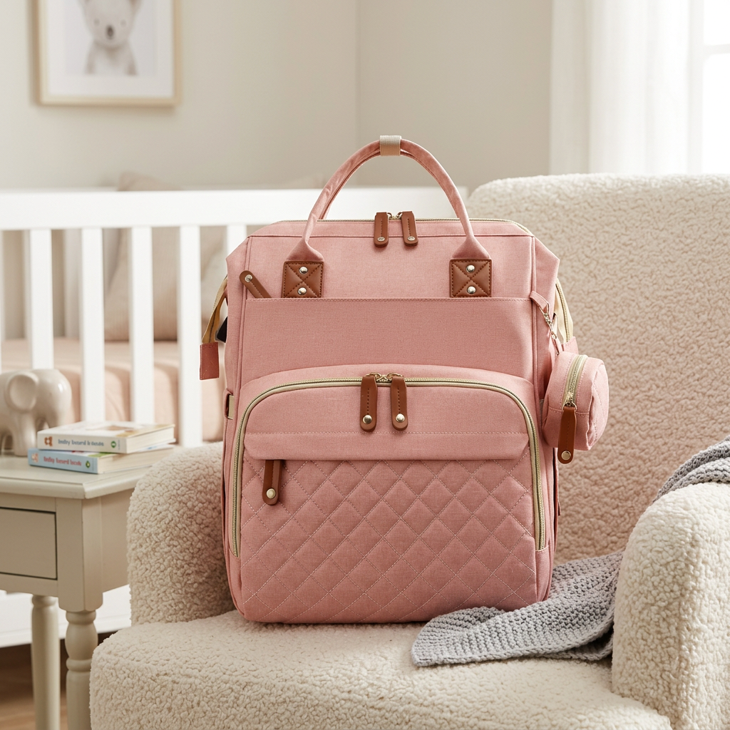 3-in-1 Travel Diaper Backpack with Foldable Baby Bed