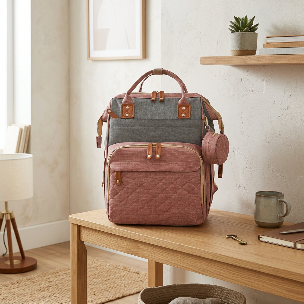 3-in-1 Travel Diaper Backpack with Foldable Baby Bed