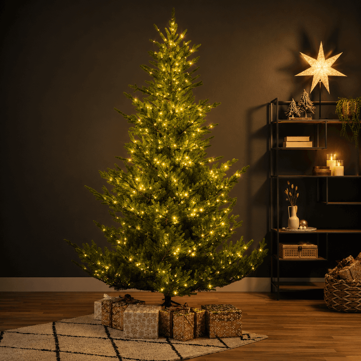 Premium Christmas Tree with LED – Green or Snow-Covered