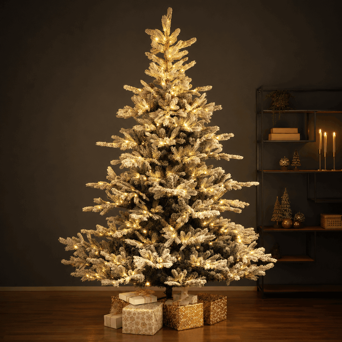 Premium Christmas Tree with LED – Green or Snow-Covered