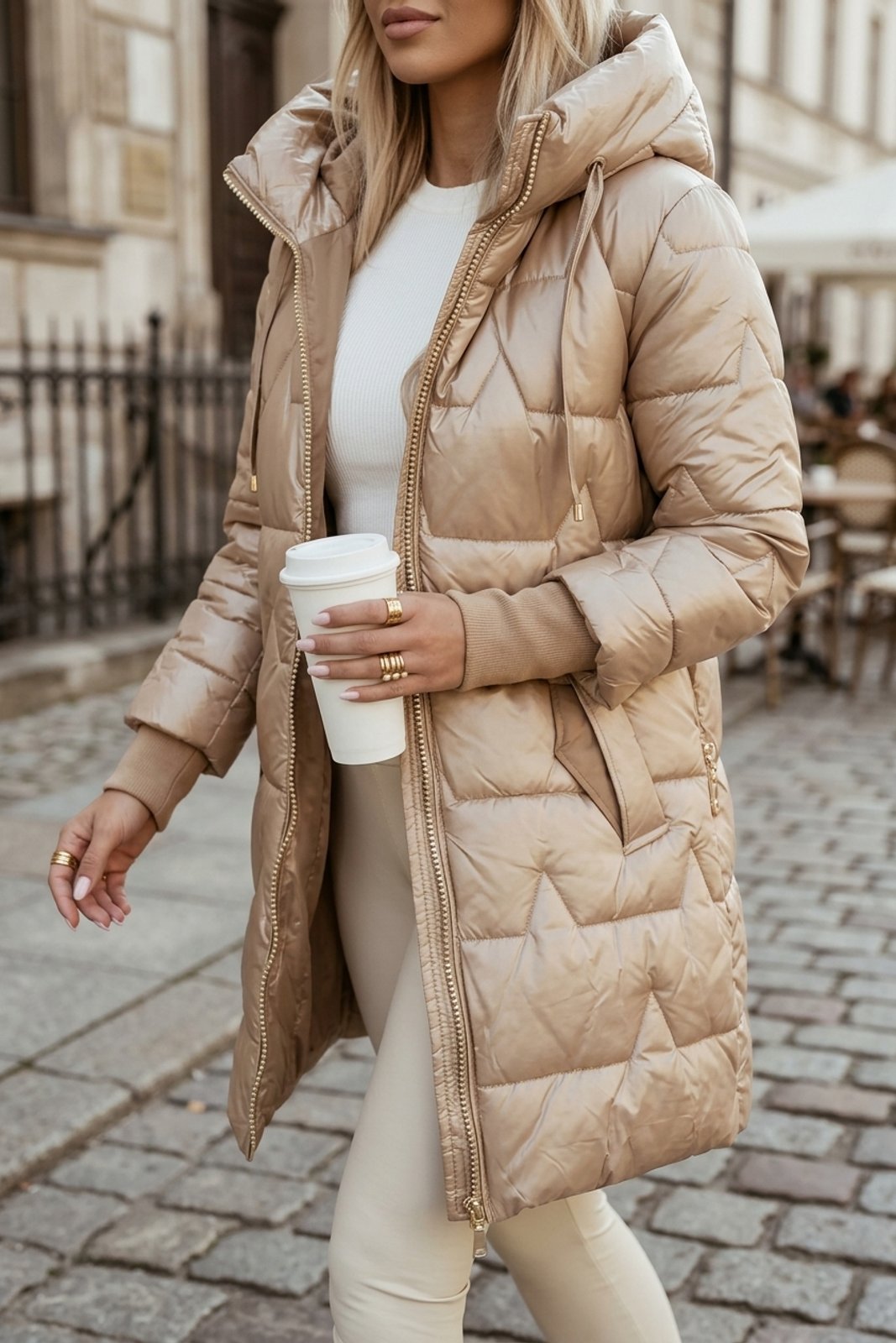 Hooded Quilted Longline Winter Puffer Jacket
