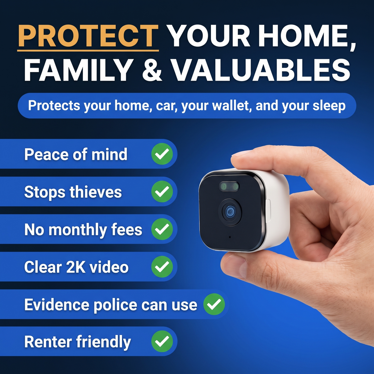 Indoor Window Security Camera — See Your Doorstep, No Subscription, No Drilling