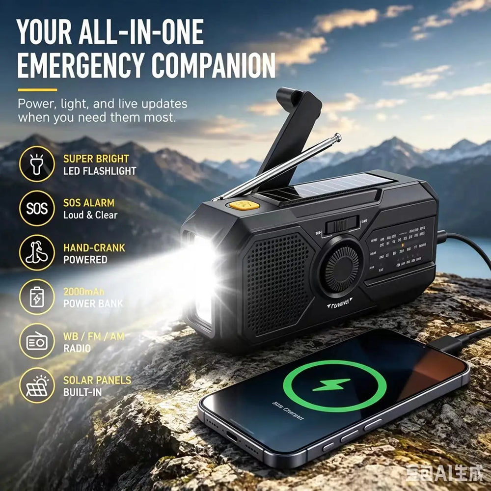 Emergency Solar Hand Crank Radio