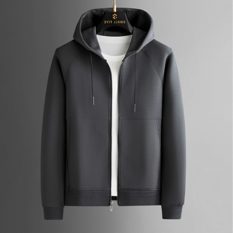 Men's Zip-Up Tracksuit – Hooded Jacket and Jogger Set with Drawstring Waist for Casual Everyday Wear