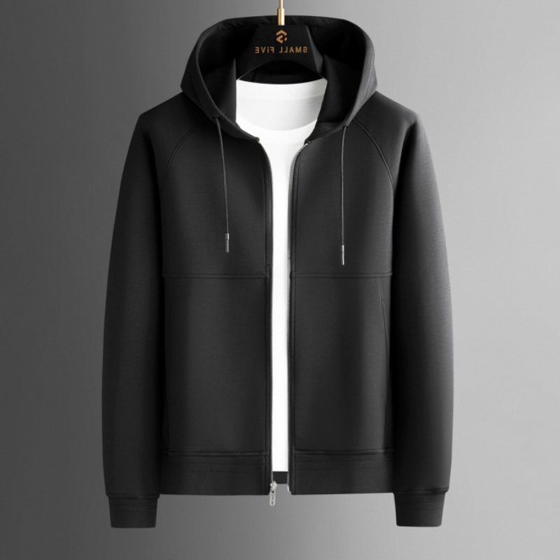 Men's Zip-Up Tracksuit – Hooded Jacket and Jogger Set with Drawstring Waist for Casual Everyday Wear