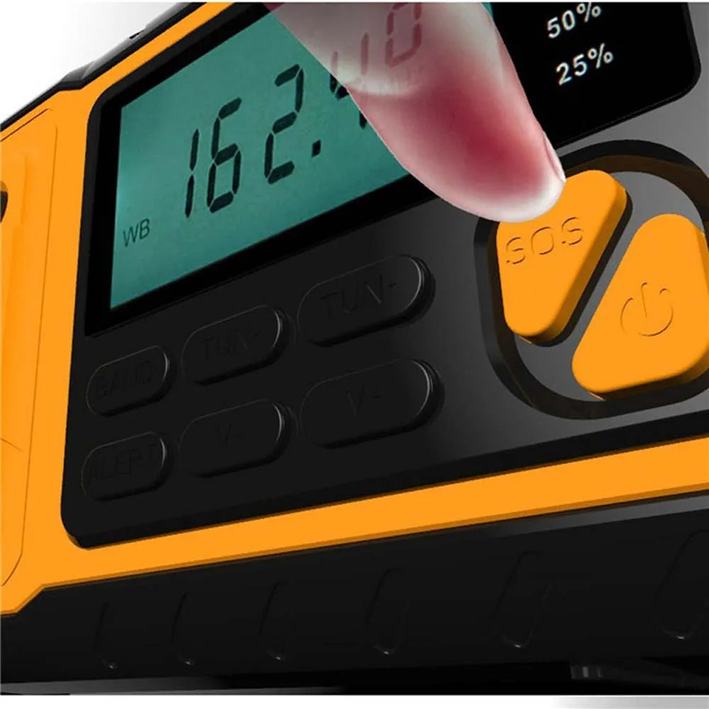 Emergency Radio with Solar Charging, Hand Crank, and Power Bank