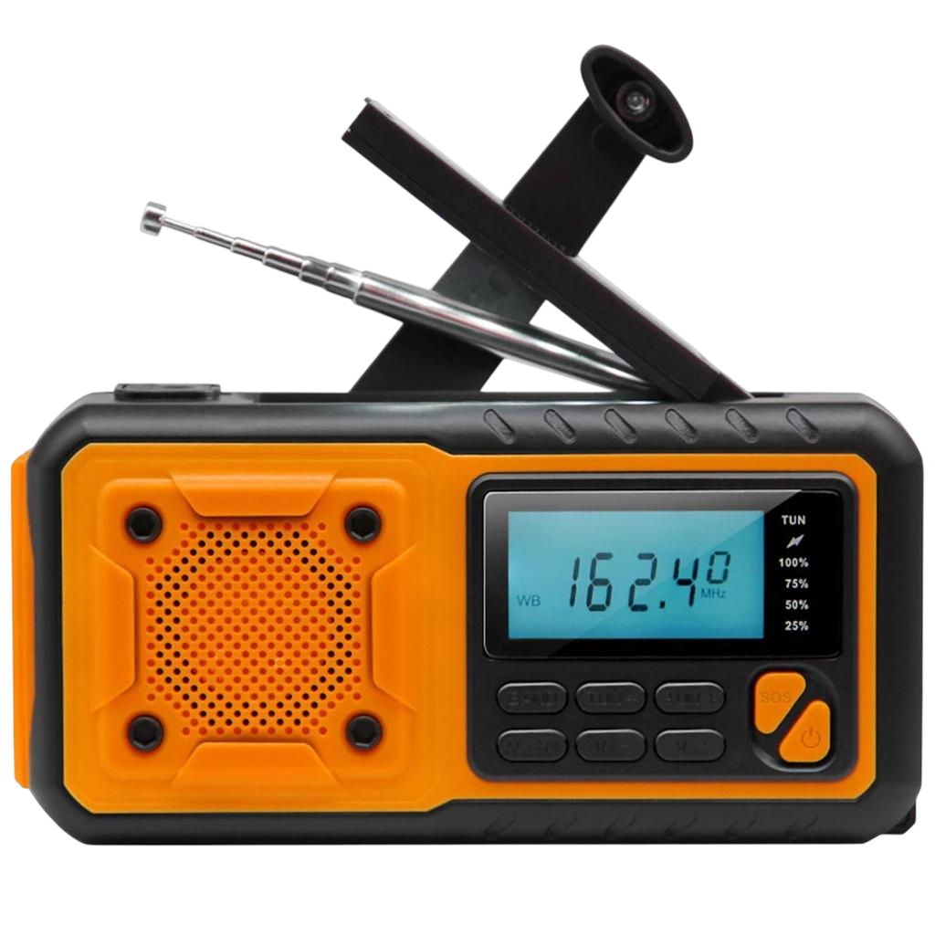 Emergency Radio with Solar Charging, Hand Crank, and Power Bank
