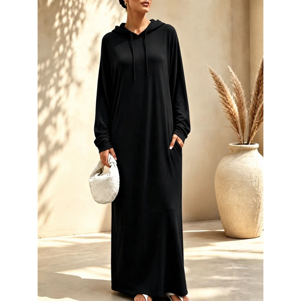 Women's Oversized Hooded Maxi Dress for Fall & Winter