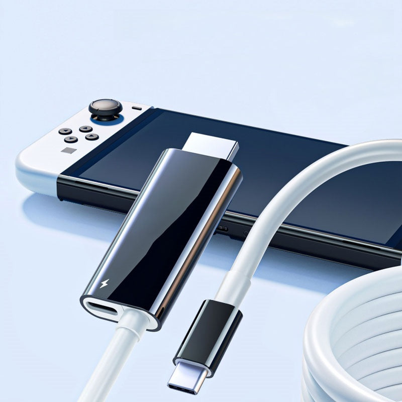 USB-C to HDMI Adapter Cable – Stream, Play and Charge Simultaneously – For Switch, Mobile and Tablet