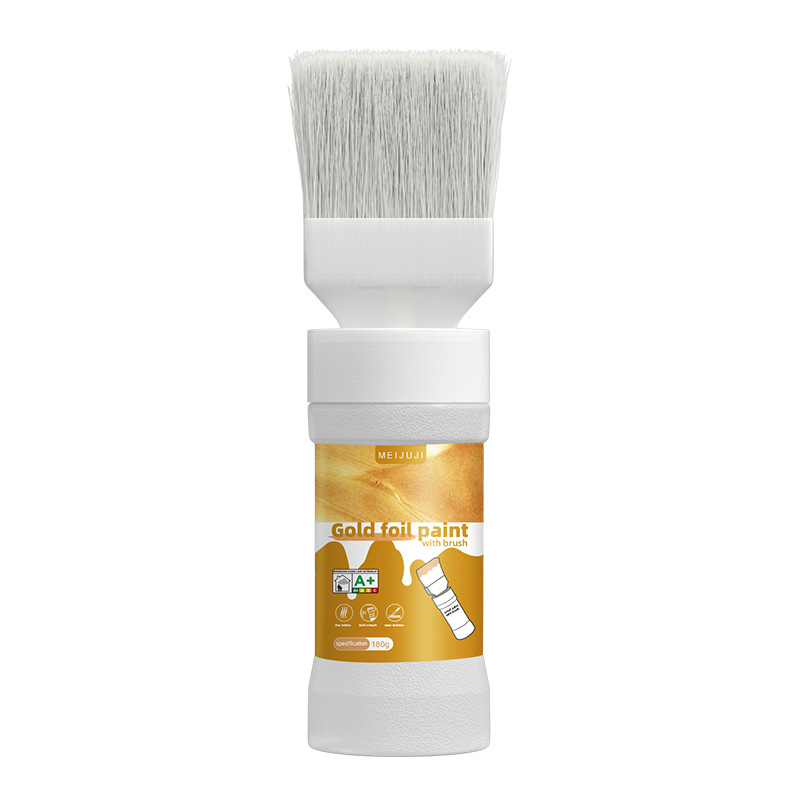 Water-Based Metallic Silver Paint with Built-in Brush