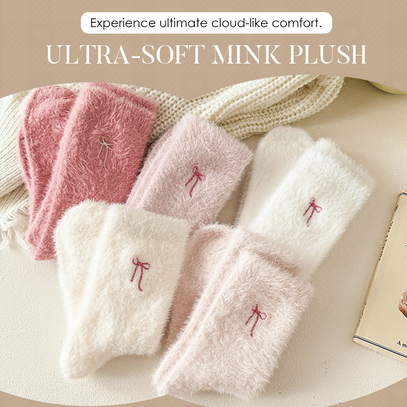 3 Pairs Women's Plush Mink Socks