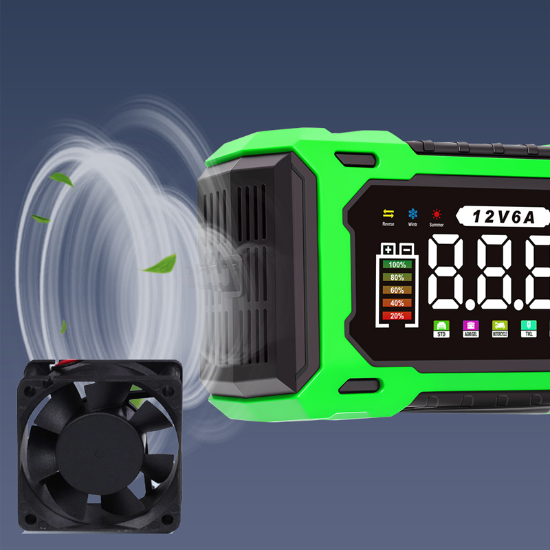 12V 6A Smart Car Battery Charger – Pulse Repair Technology, Auto Maintain & Desulfation