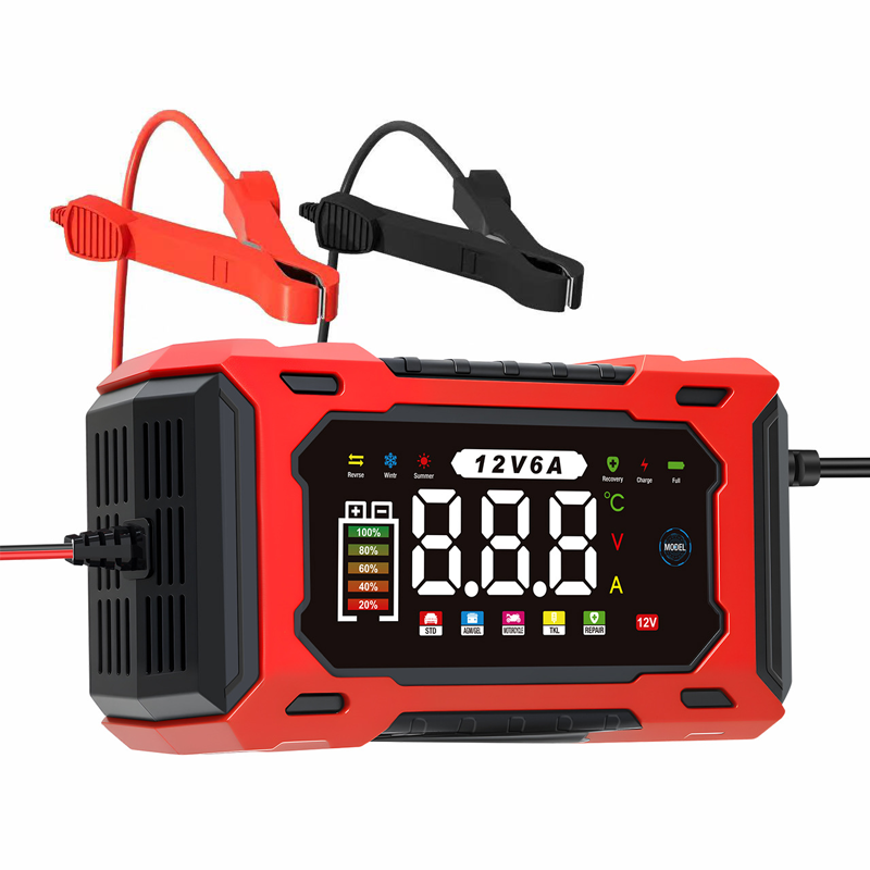 12V 6A Smart Car Battery Charger – Pulse Repair Technology, Auto Maintain & Desulfation
