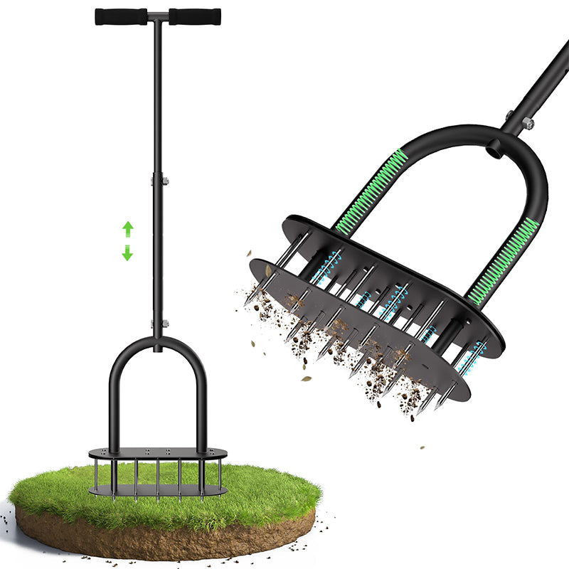 Manual Lawn Coring Aerator - Carbon Steel Build & Spring Ejection | Healthier Grass Made Easy