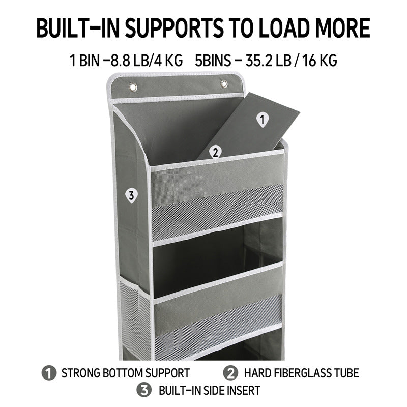 5-Tier Hanging Storage Organizer for Door or Closet