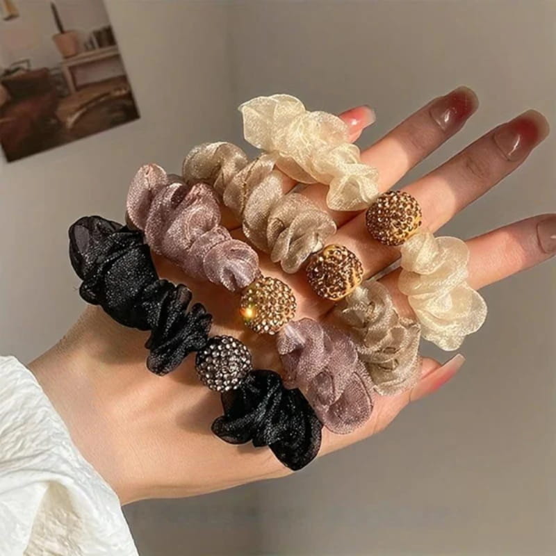 Rhinestone Mesh Hair Tie