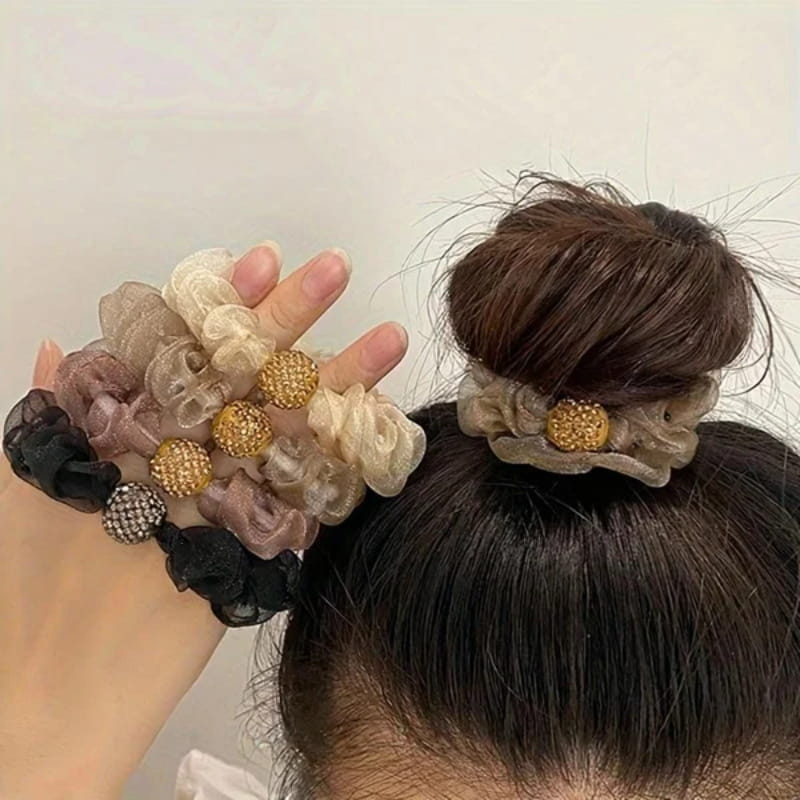 Rhinestone Mesh Hair Tie